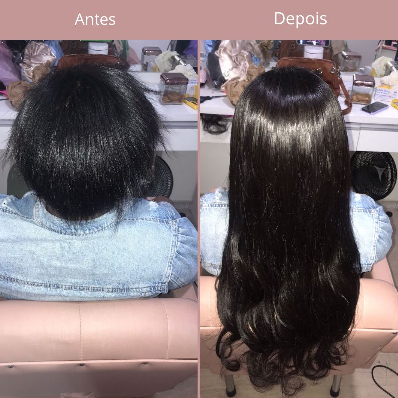 mega hair Antes e depois