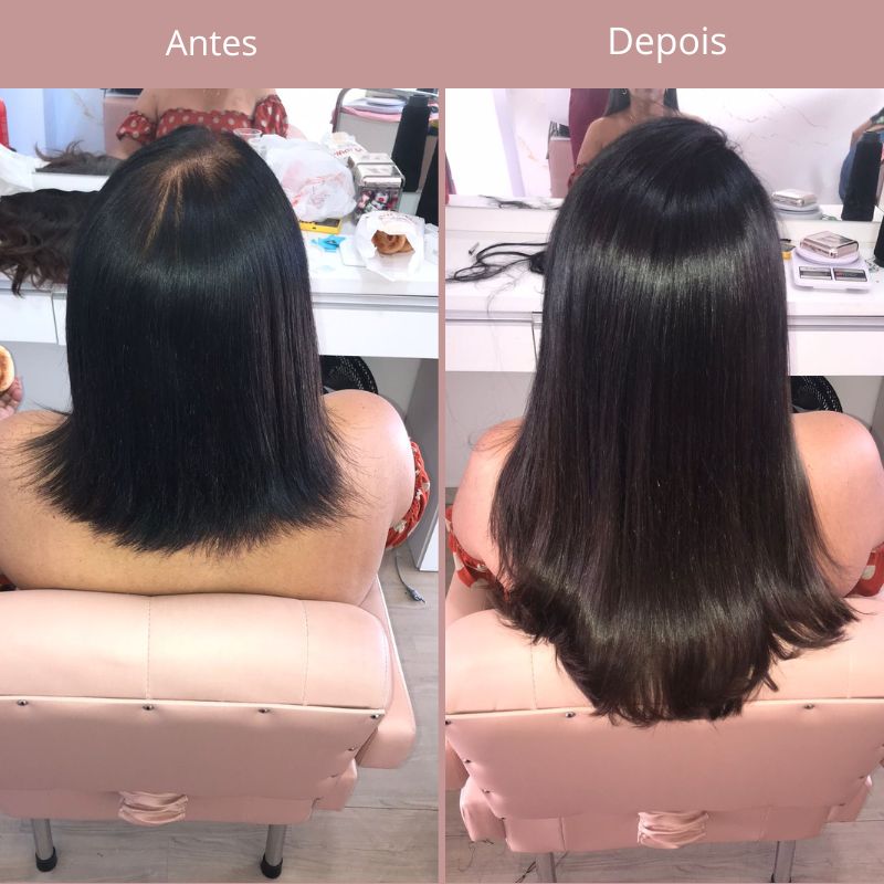 mega hair Antes e depois