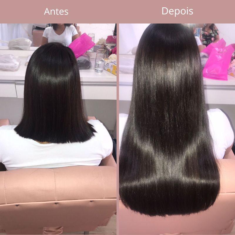 mega hair Antes e depois