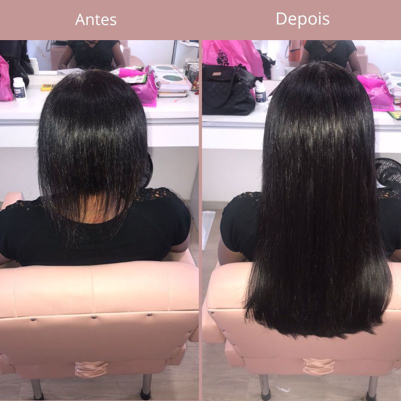 mega hair Antes e depois