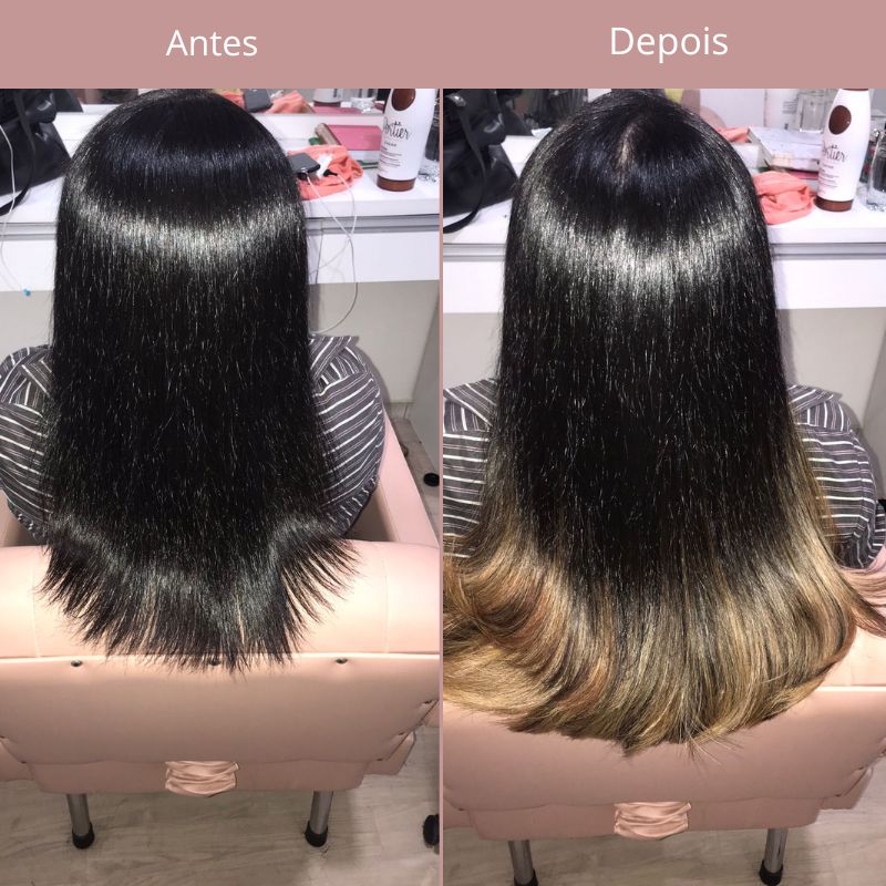 mega hair Antes e depois