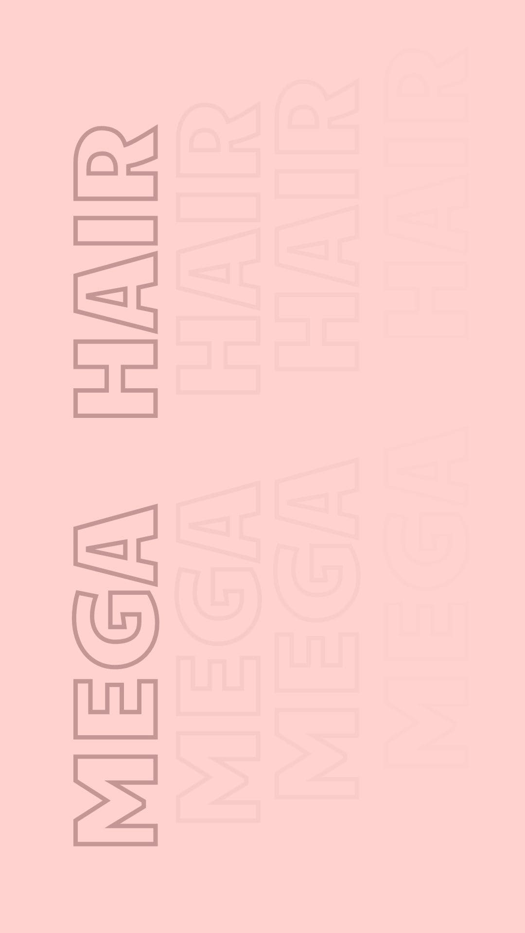 foto com fundo rosa escrito de preto mega hair, fazendo referencia ao salão de beleza géssica núbia mega hair.